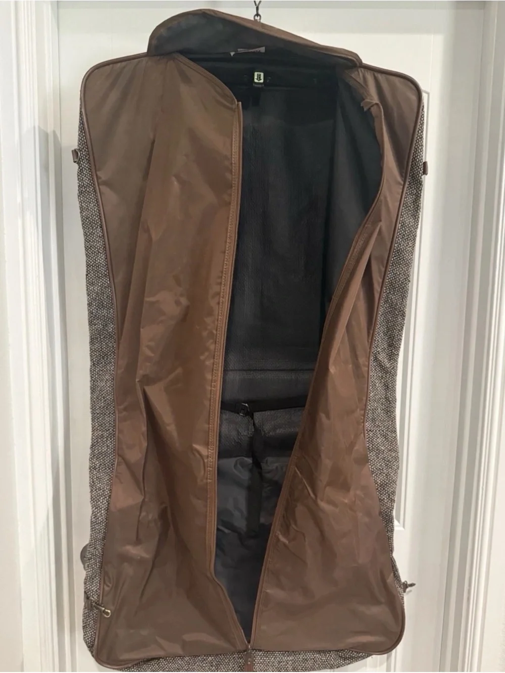 Vintage American Flyer Garment Bag Tweed Suit Carrier Travel Luggage Folding